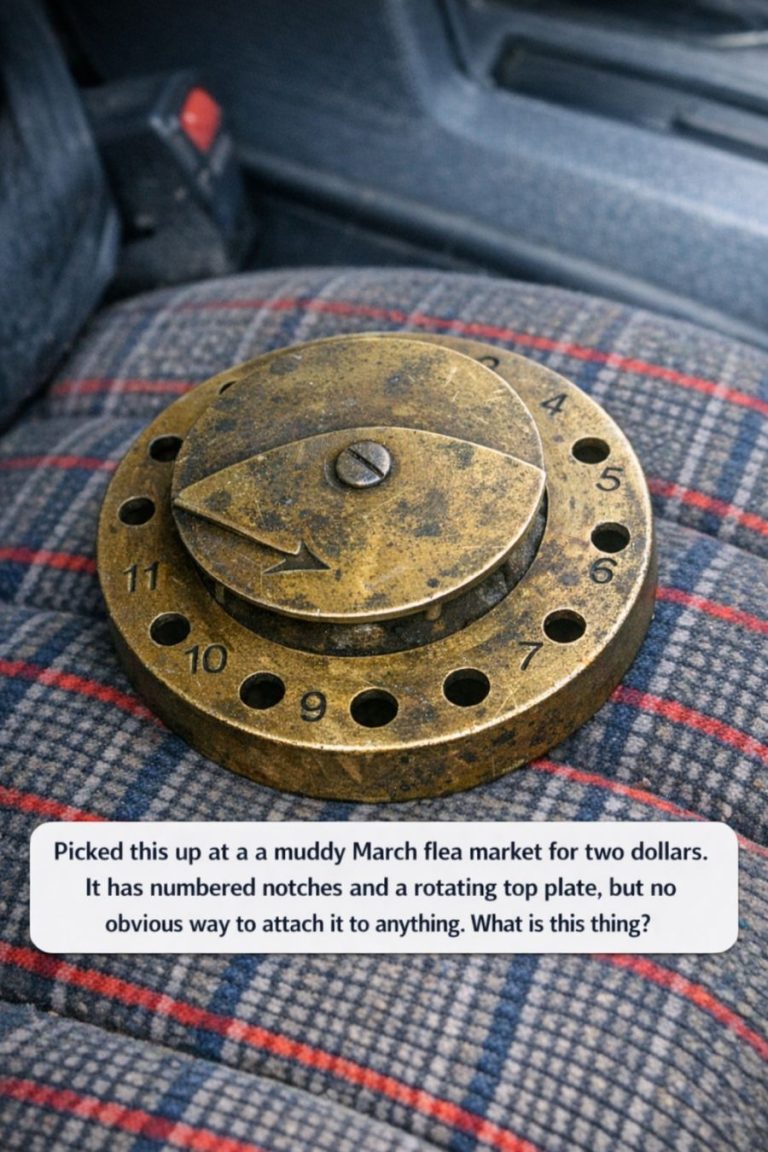 It has numbered notches, a rotating top plate, and no obvious way to attach it to anything. For just two dollars, this brass curiosity from a muddy March flea market turned out to be a hidden piece of agricultural history.  If you've ever stumbled upon a mysterious vintage tool and wondered about its purpose, you're not alone. What follows is the story of one such discovery—and the fascinating answer behind it.     continued on next page