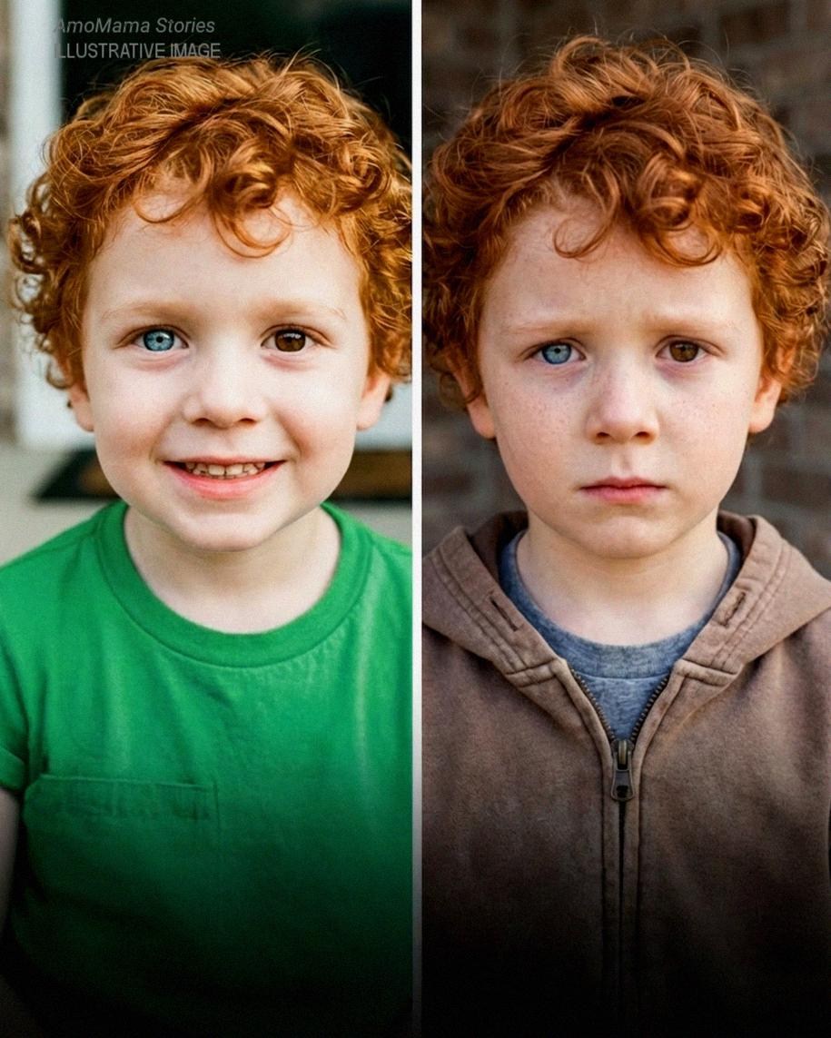 Last Thursday started like every other awful, quiet night I’ve had since my family fell apart. By midnight, I was scrubbing a clean counter just to avoid thinking too much—right up until three soft knocks on my front door turned my whole world inside out.  It was Thursday night. Late. The kind of late when nothing good happens. I was wiping the same spot on the counter for the third time, just to fill the silence, when I heard it.  Because that voice belonged to one person, and there was no way I could be hearing it now.  Three soft knocks.  A pause.  Then a tiny, trembling voice I hadn’t heard in two years.  “Mom… it’s me.”  The dish towel slipped from my hand.  For a second, the words didn’t make sense. I tried to make them make sense, but they were devoid of meaning. Then, my whole body went cold.  “Mom? Can you open?”  Because that voice belonged to one person, and there was no way I could be hearing it now.  It sounded like my son.  My son, who died at five years old. My son, whose tiny casket I’d kissed before they lowered it into the ground. My son, I’d begged and screamed and prayed for every night since.  Gone. For two years.  Another knock.  “Mom? Can you open?”  I forced my legs to move down the hallway, gripping the wall as I went.  My throat closed. I couldn’t move. Grief had tricked me before—phantom footsteps, the flash of blonde hair at the grocery store, a laugh that wasn’t his.  But this voice wasn’t a memory turned into something I see out of the corner of my eye. It was sharp, and clear, and alive.  Too alive.  I forced my legs to move down the hallway, gripping the wall as I went.  “Mommy?”  The word slipped under the door and cracked me open.  I unlocked it with shaking hands and opened it wide.  “Mommy?” he whispered. “I came home.”  My knees almost gave out.  A little boy stood on my porch, barefoot and dirty, shivering in the porch light.  He wore a faded blue T-shirt with a rocket ship on it.  The same shirt my son was wearing when he went to the hospital.  He looked up at me with wide brown eyes.  Same freckles. Same dimple on the right cheek. Same cowlick that never stayed down no matter how much water I used.  “Mommy?” he whispered. “I came home.”  “Who… who are you?” I managed.  My heart just… stopped.  I grabbed the doorframe.  “Who… who are you?” I managed.  He frowned like I’d told a bad joke.  “It’s me,” he said. “Mom, why are you crying?”  Hearing him call me Mom hit me like a punch.  “I… my son… my son is dead,” I said. My voice sounded like it belonged to someone else.  “But I’m right here,” he whispered. “Why are you saying that?”  His lip trembled.  “But I’m right here,” he whispered. “Why are you saying that?”  He stepped inside like he’d done it a thousand times. The movement was so natural it made my skin crawl.  Everything in me screamed that this was wrong.  But under that, something raw and desperate whispered, “Take him. Don’t ask.”  I swallowed it back.  “What’s your name?” I asked.  “Where have you been, Evan?” I asked.  He blinked. “Evan.”  Same name as my son.  “What’s your daddy’s name?” I asked.  “Daddy’s Lucas,” he said quietly.