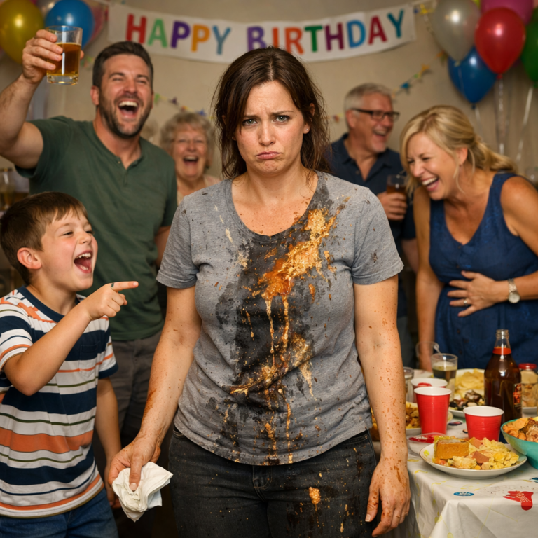 At my mother’s birthday dinner, my brother’s son poured soda into my lap and shouted, “Grandma says you shouldn’t even be here.” Everyone at the table burst out laughing. I dabbed at my clothes, forced a smile, and said nothing. That night, I quietly removed my name from their loan agreement.